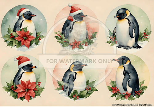 DIGITAL IMAGE: Penguins for Ornaments - Decoupage Central