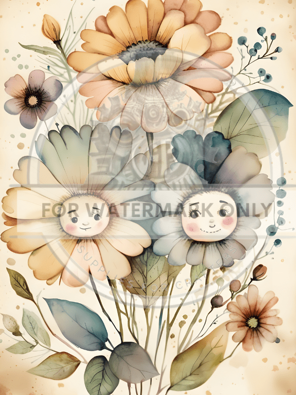 DIGITAL IMAGE: People Flower - Decoupage Central