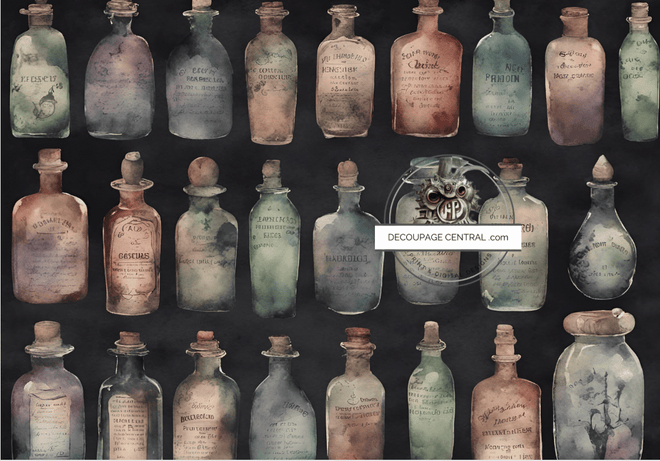 DIGITAL IMAGE: Poison Bottles Instant Download - Decoupage Central