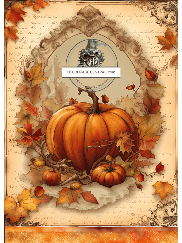 DIGITAL IMAGE: Pumpkin . Instant Download - Decoupage Central