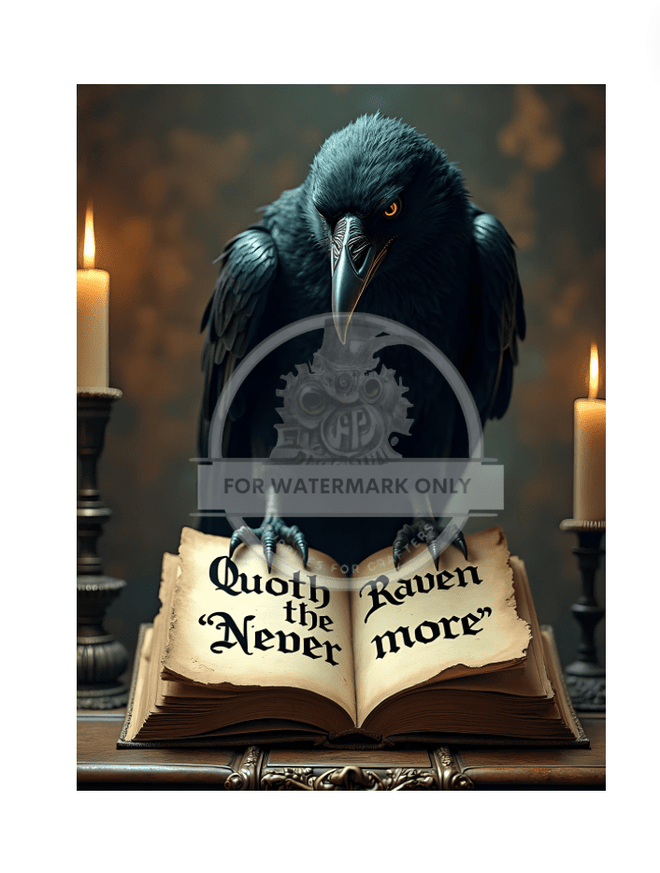 DIGITAL IMAGE: Quoth The Raven Instant Download - Decoupage Central