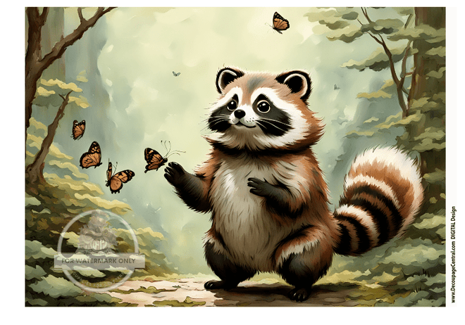 DIGITAL IMAGE: Raccoon Instant Download - Decoupage Central