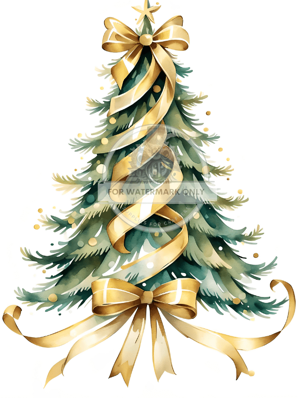 DIGITAL IMAGE: Ribbon Christmas Tree Instant Download - Decoupage Central