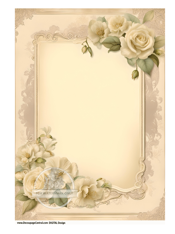 DIGITAL IMAGE: Rose Paper Instant Download - Decoupage Central