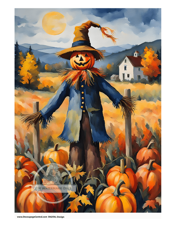 DIGITAL IMAGE: Scarecrow Instant Download - Decoupage Central