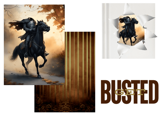 DIGITAL IMAGE SET : BUSTED Headless Set (2 pages including a main design/ background) - Decoupage Central