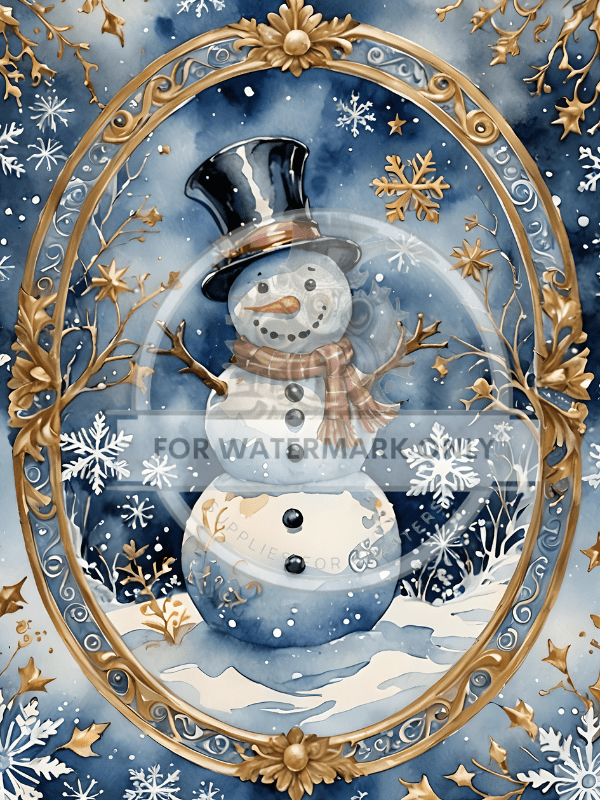 DIGITAL IMAGE SET : BUSTED Snowman Set (2 pages including a main design/ background) - Decoupage Central