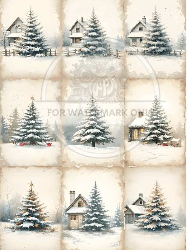 DIGITAL IMAGE: Snow in the Hill Country Instant Download - Decoupage Central