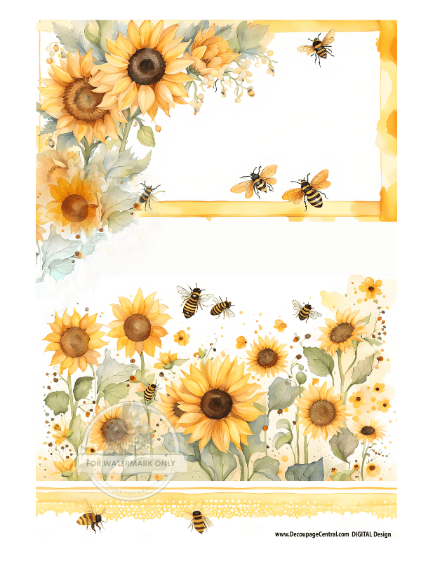 DIGITAL IMAGE: Sunflower Instant Download - Decoupage Central