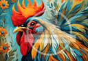 DIGITAL IMAGE: Technicolor Rooster - Decoupage Central