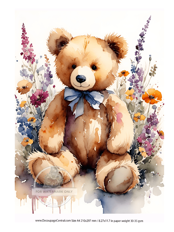 DIGITAL IMAGE: Teddy Bear Instant Download - Decoupage Central