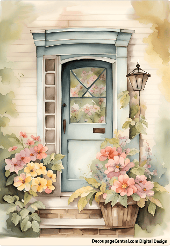 DIGITAL IMAGE: The Front Door Instant Download - Decoupage Central