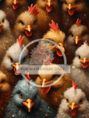 DIGITAL IMAGE: The Hens in The Background Digital Image - Decoupage Central