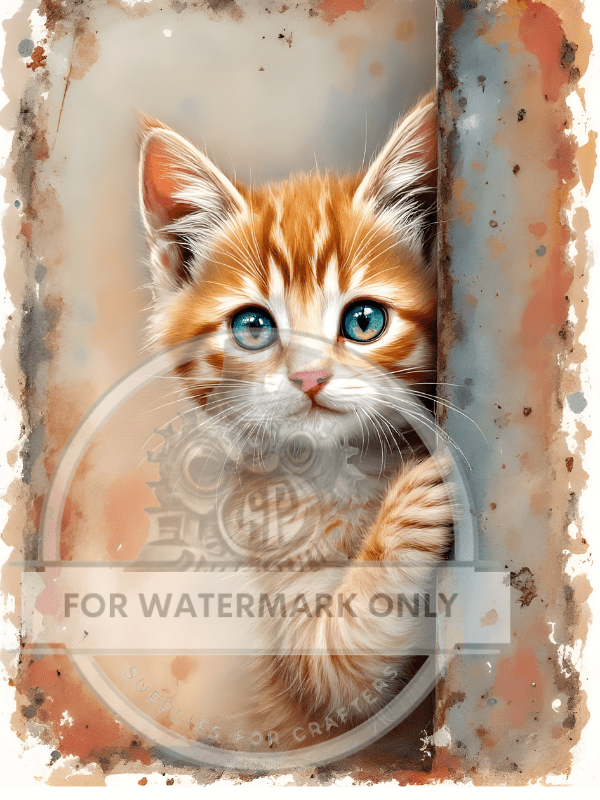 DIGITAL IMAGE: The Little Orange Kitten - Decoupage Central