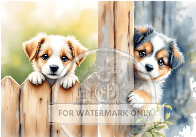 DIGITAL IMAGE: The Puppy Duo - Decoupage Central