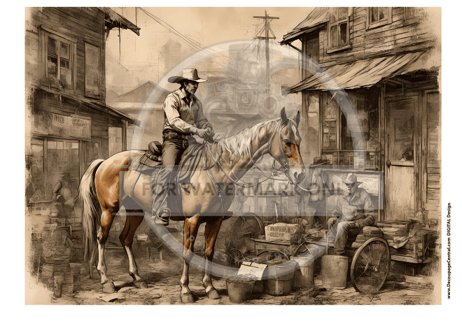 DIGITAL IMAGE: The Rider Instant Download - Decoupage Central