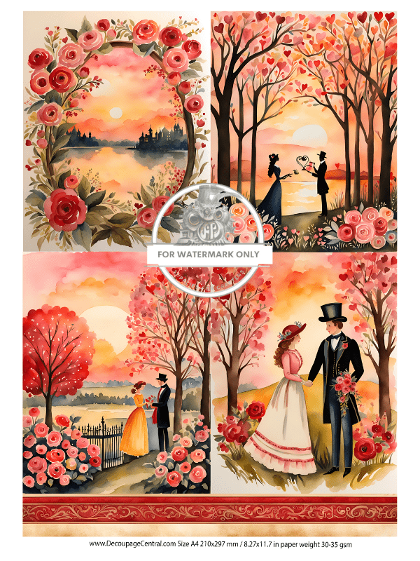 DIGITAL IMAGE: Victorian Valentine Instant Download - Decoupage Central