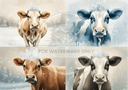 DIGITAL IMAGE: Winter Cow Queen - Decoupage Central