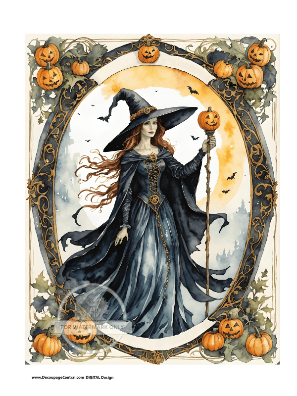 DIGITAL IMAGE: Witch Instant Download - Decoupage Central
