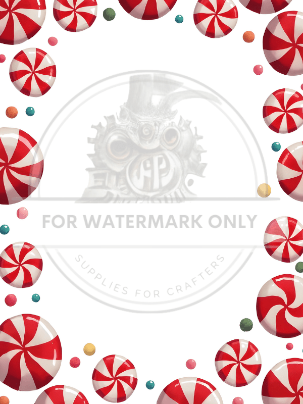 DIGITAL IMAGE:Candy Christmas Border Download - Decoupage Central