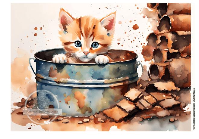 DIGITAL IMAGE:Catty Instant Download - Decoupage Central