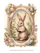 DIGITAL IMAGE:Cottagecore Bunny Instant Download - Decoupage Central
