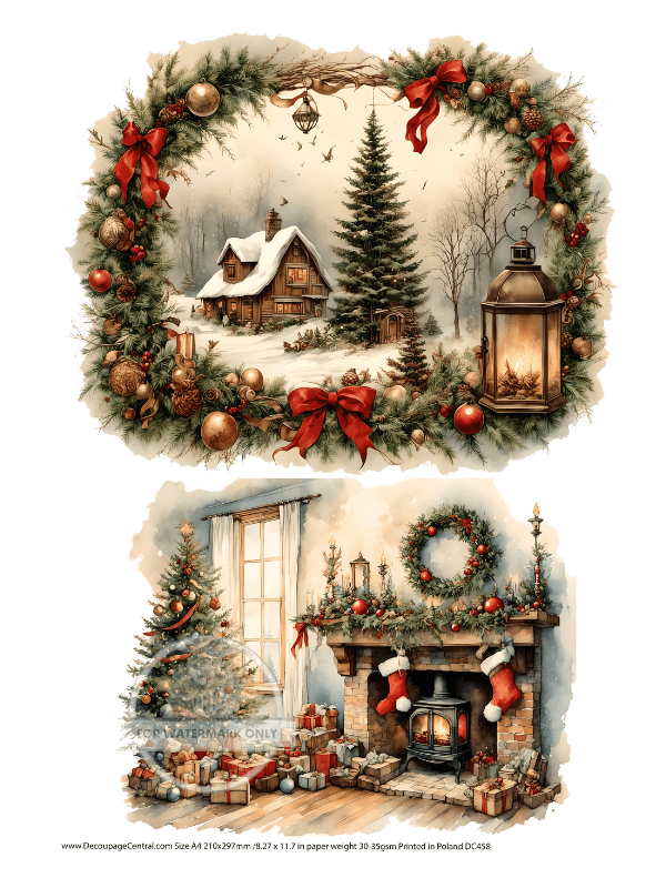 DIGITAL IMAGE:Country Christmas Instant Download - Decoupage Central