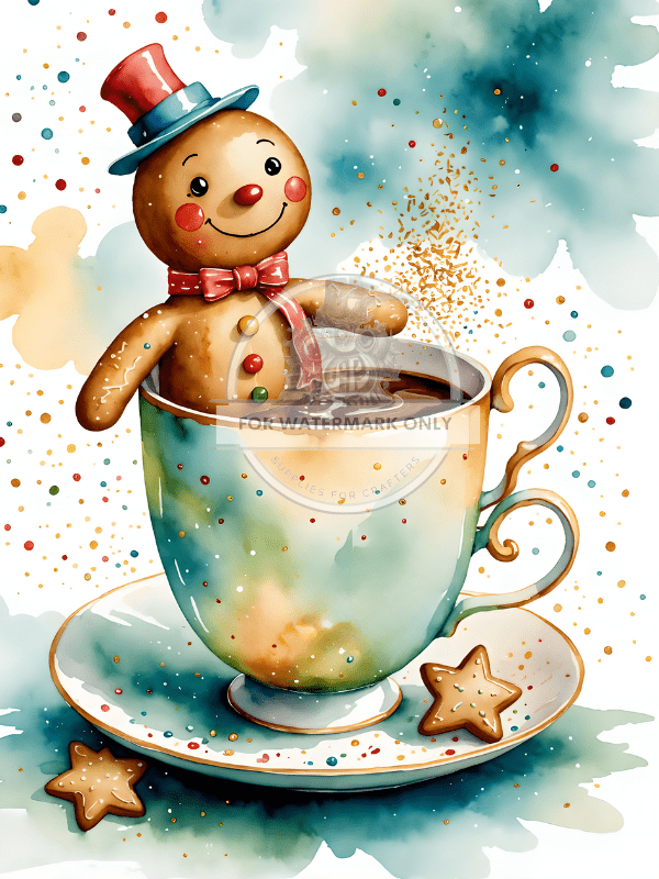 DIGITAL IMAGE:Gingerbread Hot Tub Instant Download - Decoupage Central