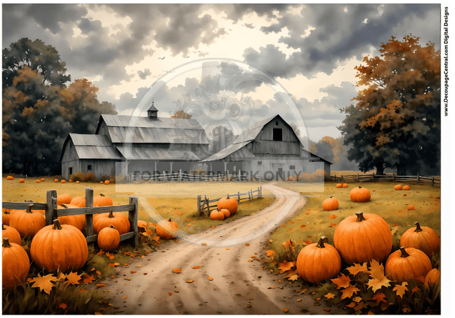 DIGITAL IMAGE:Pumpkin Farm Instant Download - Decoupage Central