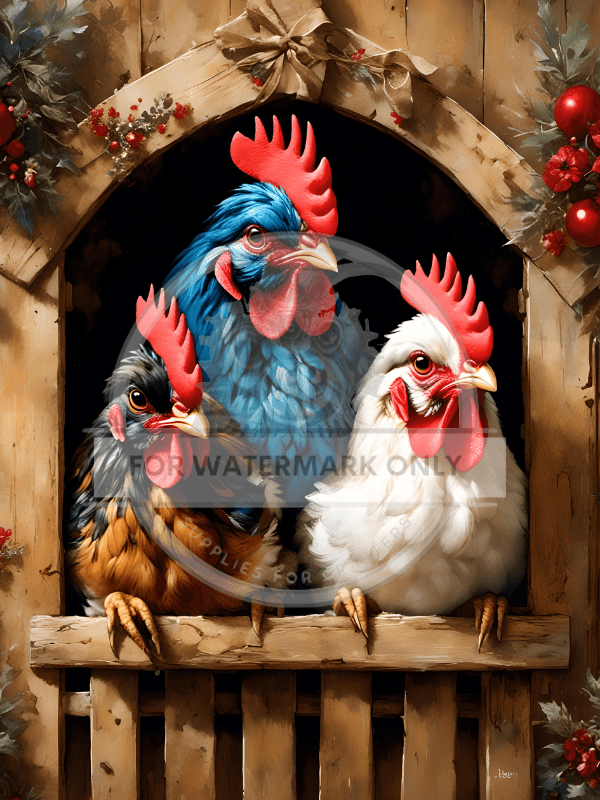 DIGITAL IMAGE:The Hens are Bustin' Out - Decoupage Central