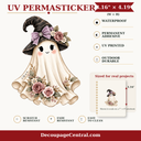 Boo in Bloom UV DTF PermaSticker  3.16" × 4.19"