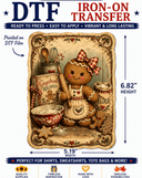 Gingerbread Recipes DTF Iron-On Transfer 5.19"x 6.82" - Decoupage Central
