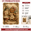 GINGERBREAD RECIPES UV DTF PermaSticker 2.93" x 4" - Decoupage Central