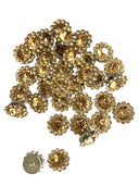 Golden Crystal Flower Flatbacks – 12 mm • 50 Pieces - Decoupage Central