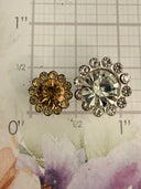 Golden Crystal Flower Flatbacks – 12 mm • 50 Pieces - Decoupage Central