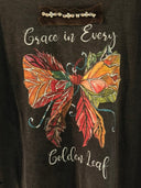 "Grace in Every Golden Leaf" Tee: A Rare Bird | LXL fits up to 2XL - Decoupage Central