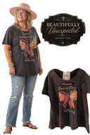"Grace in Every Golden Leaf" Tee: A Rare Bird | LXL fits up to 2XL - Decoupage Central