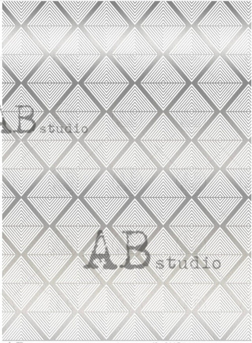 A4 Art Deco Metallic Silver Rice Paper, AB Studios 1445