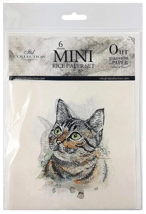 Cat and Dog,  ITD Mini Decoupage Set: 5.8 inch/6 pages
