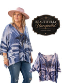 "Indigo Wings" Tee: A Rare Bird | One Size Fits to 2X - Decoupage Central