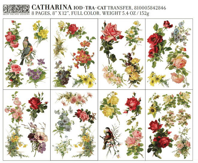 IOD Catharina, Rub on Transfer 12" x8" Pad. - Decoupage Central