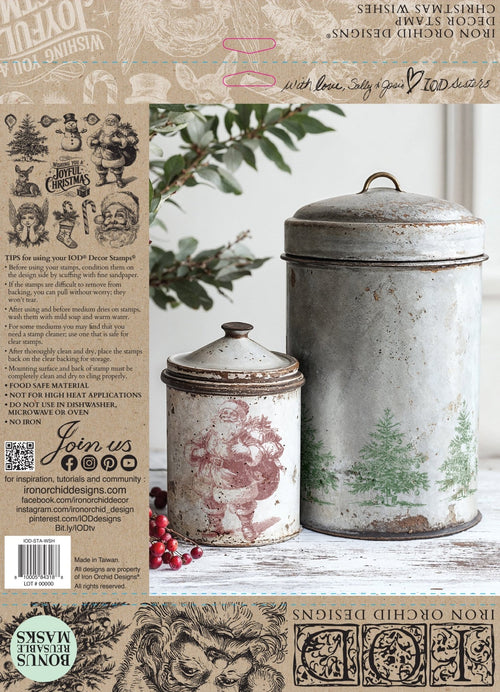 IOD Christmas Wishes Stamp Collection 12"x 12" - Decoupage Central