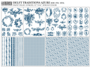 IOD Delft Traditions AZURE, Paint Inlays 12" x16" Pad, 8 pages - Decoupage Central