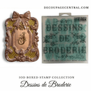 IOD Dessins de Broderie Boxed Stamp Collection 6"x 6" with case - Decoupage Central