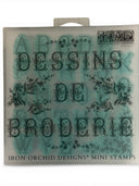 IOD Dessins de Broderie Boxed Stamp Collection 6"x 6" with case - Decoupage Central