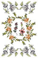 IOD Fairytale Florals , Rub on Transfer 12" x 8" Pad. - Decoupage Central