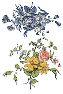 IOD Fairytale Florals , Rub on Transfer 12" x 8" Pad. - Decoupage Central