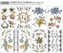 IOD Fairytale Florals , Rub on Transfer 12" x 8" Pad. - Decoupage Central