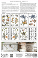 IOD Fairytale Florals , Rub on Transfer 12" x 8" Pad. - Decoupage Central