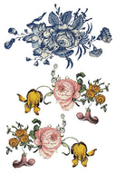 IOD Fairytale Florals , Rub on Transfer 12" x 8" Pad. - Decoupage Central